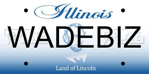 WADEBIZ Illinois License Plate