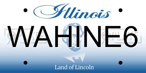 WAHINE6 Illinois License Plate