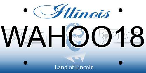 WAHOO18 Illinois License Plate
