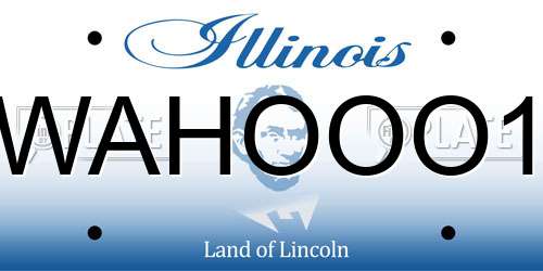 WAHOOO1 Illinois License Plate