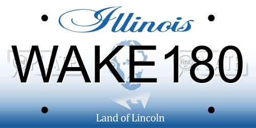 WAKE180 Illinois License Plate