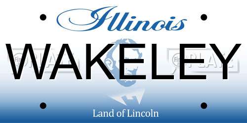 WAKELEY Illinois License Plate