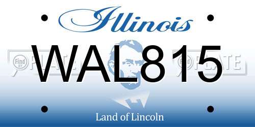 WAL815 Illinois License Plate