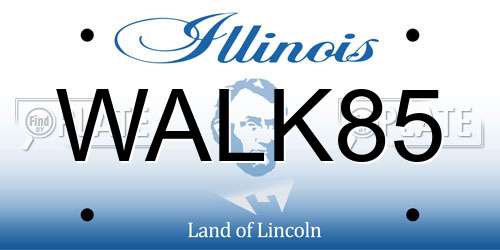 WALK85 Illinois License Plate