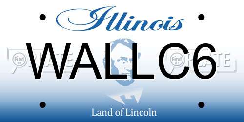 WALLC6 Illinois License Plate