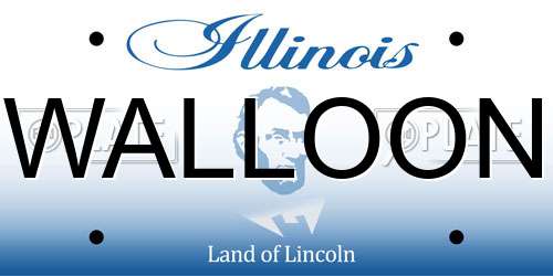 WALLOON Illinois License Plate