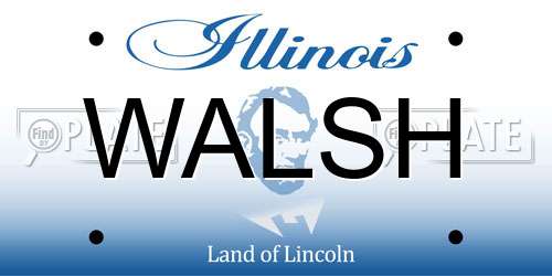 WALSH Illinois License Plate