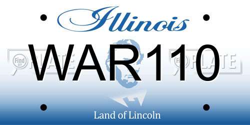 WAR110 Illinois License Plate