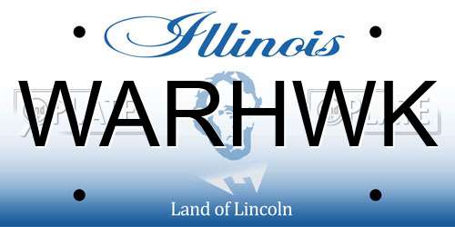 WARHWK Illinois License Plate