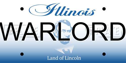 WARLORD Illinois License Plate