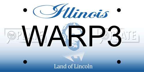 WARP3 Illinois License Plate