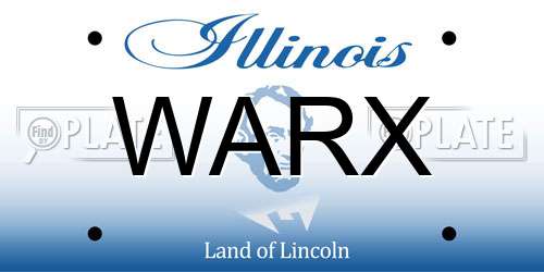 WARX Illinois License Plate
