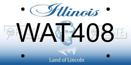 WAT408 Illinois License Plate