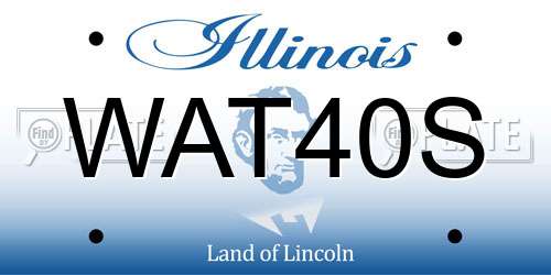 WAT40S Illinois License Plate