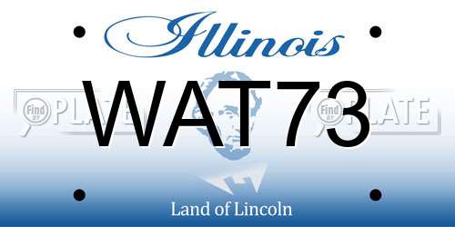 WAT73 Illinois License Plate