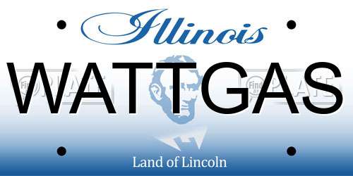 WATTGAS Illinois License Plate