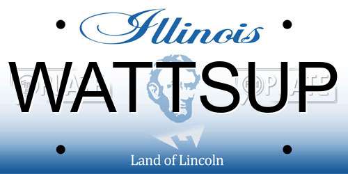 WATTSUP Illinois License Plate