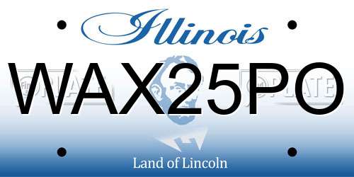 WAX25PO Illinois License Plate