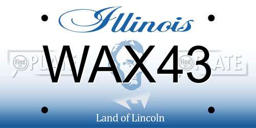 WAX43 Illinois License Plate