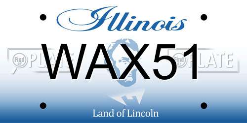 WAX51 Illinois License Plate