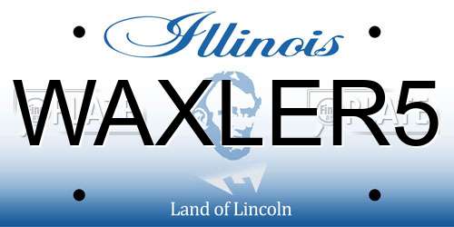 WAXLER5 Illinois License Plate