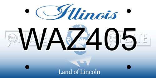 WAZ405 Illinois License Plate