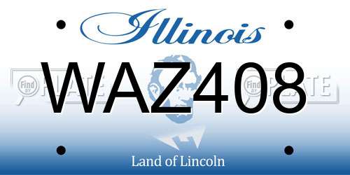 WAZ408 Illinois License Plate