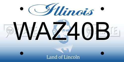 WAZ40B Illinois License Plate