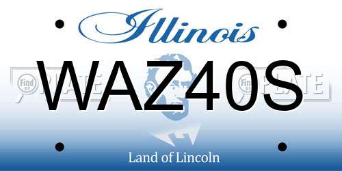 WAZ40S Illinois License Plate