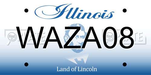 WAZA08 Illinois License Plate