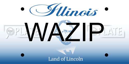 WAZIP Illinois License Plate