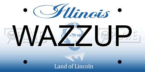 WAZZUP Illinois License Plate