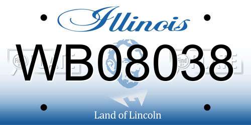 WB08038 Illinois License Plate