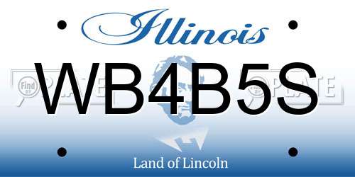 WB4B5S Illinois License Plate