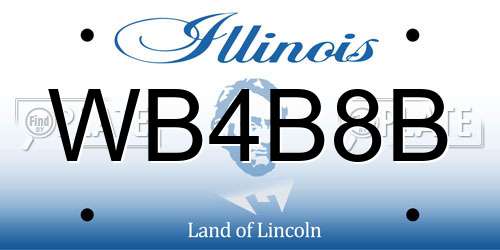 WB4B8B Illinois License Plate