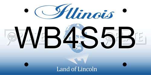 WB4S5B Illinois License Plate