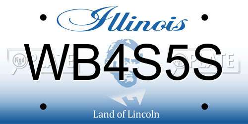 WB4S5S Illinois License Plate
