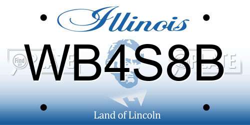 WB4S8B Illinois License Plate