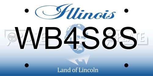 WB4S8S Illinois License Plate