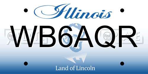 WB6AQR Illinois License Plate