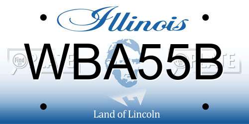 WBA55B Illinois License Plate
