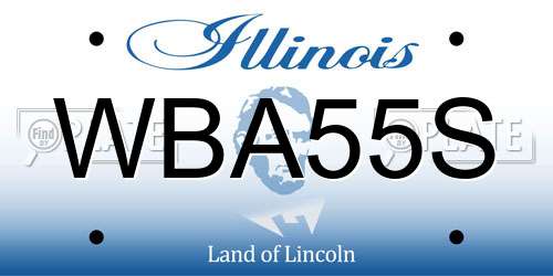 WBA55S Illinois License Plate