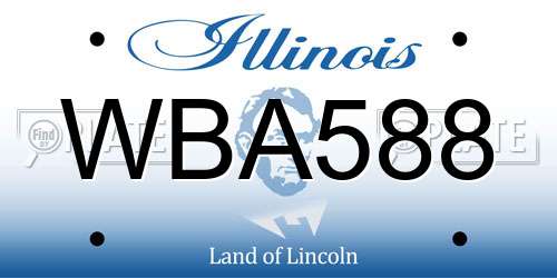 WBA588 Illinois License Plate