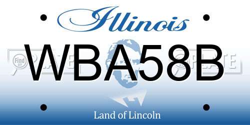 WBA58B Illinois License Plate