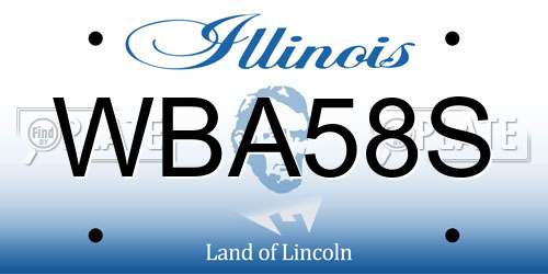 WBA58S Illinois License Plate
