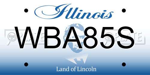 WBA85S Illinois License Plate