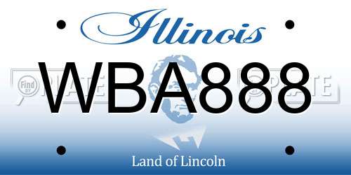 WBA888 Illinois License Plate