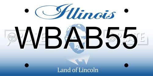 WBAB55 Illinois License Plate