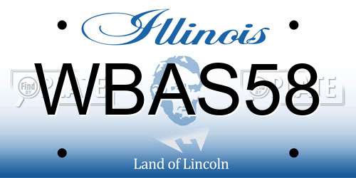 WBAS58 Illinois License Plate