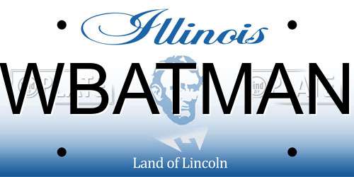 WBATMAN Illinois License Plate